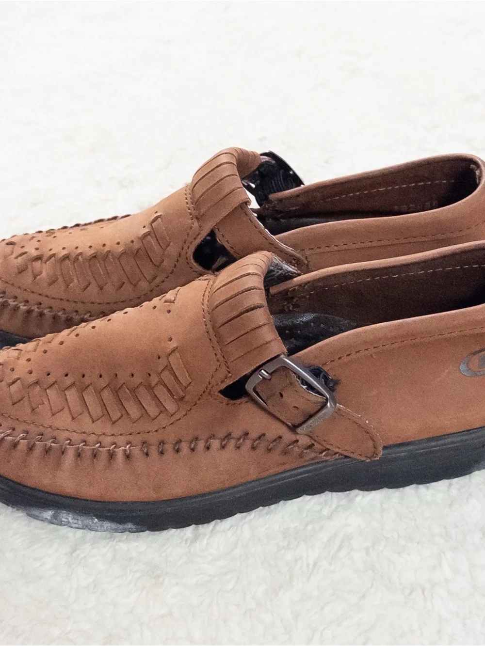 Vintage Dexter WalkMocs Leather Huarache Loafers Women’s Size 7.5 Brown